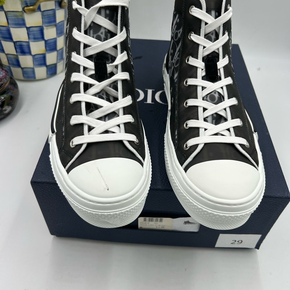 Men's Dior B – 23 oblique high top sneakers size 44 made in Italy - Picture 4 of 12